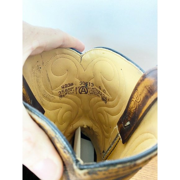 Vintage Acme Western Men 9 D Inlay Boots (Resoled) main image 5